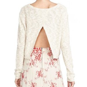 Alice + Olivia Natural Open Cross Back Sweater